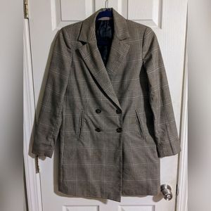 Zara Checked Pant Suit S Blazer Pants Oversized Plaid Fall Classic